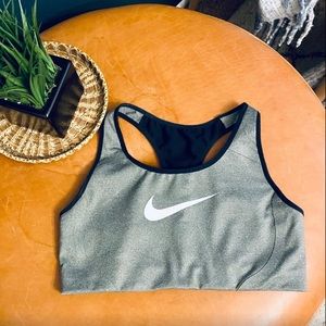Gray, Black and White Nike Sports Bra